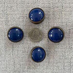 4 Cobalt Blue Cabochon Buttons